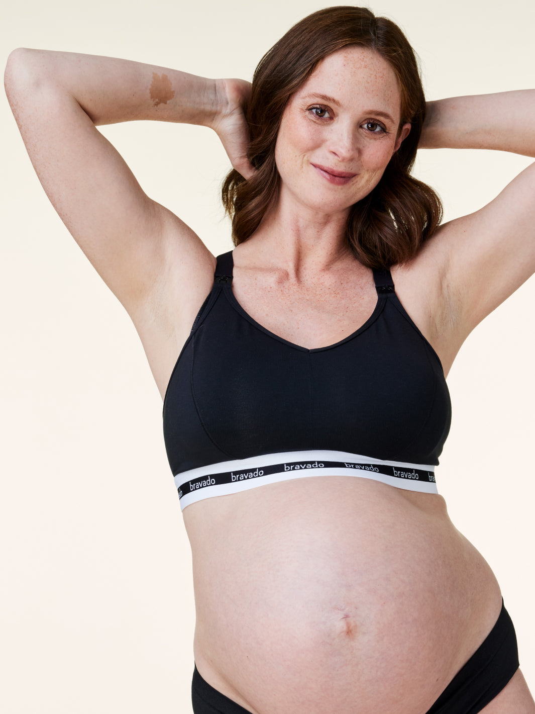 Plus Size Maternity Crossover Sleep Bra – Black