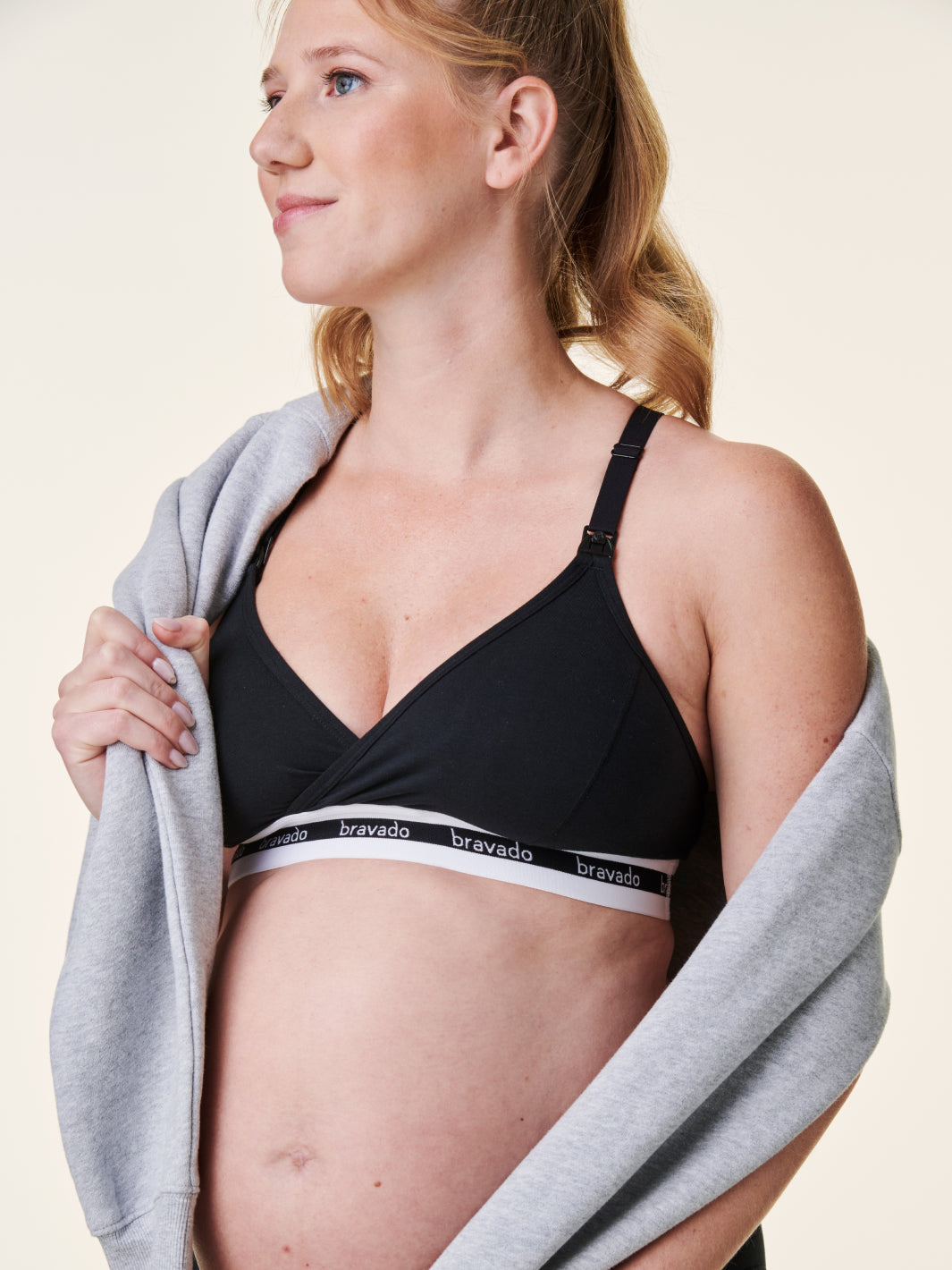 24/7® Classic Nursing Bra Taupe - Soft Cotton Maternity And